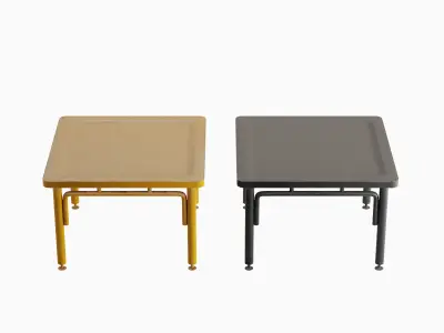 Steel Table Colored Set Low-poly 3D model