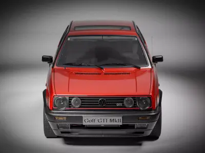 Volkswagen Golf Mk2 game-ready Low-poly 3D model