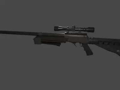 3D Sniper Low Poly - Model and Textures Low-poly 3D model