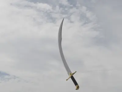 Scimitar Sword Game Ready Low-poly 3D model