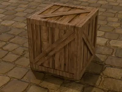 Wooden Crate 3D Low-poly 3D model