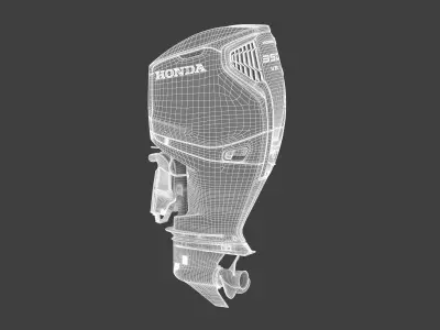 Honda BF350 V8 Outboard Engine 3D model