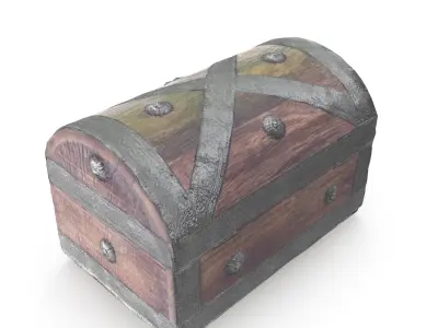 Chest 08 - Low and High Poly Versions Low-poly 3D model