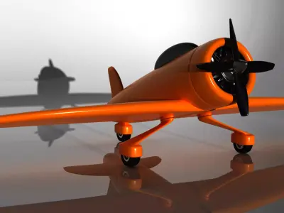 Propeller Plane-Cartoon Low-poly 3D model