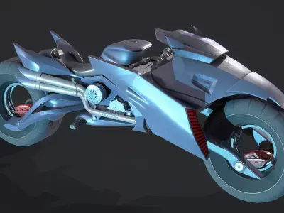  Batcycle Low-poly 3D model