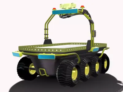 vehicle ugv  6x6 Low-poly 3D model