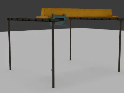 Industrial Crane 3D Model Low-poly 3D model