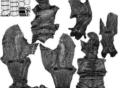 Basics0546 - A set containing 5 models of male and female 3D model
