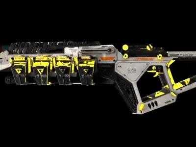 Cyber Gun Low-poly 3D model