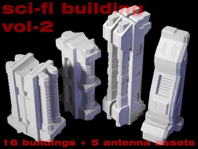 sci-fi buildings-vol2 Low-poly 3D model
