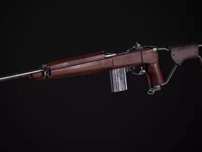 M1 Carbine Para Low-poly 3D model