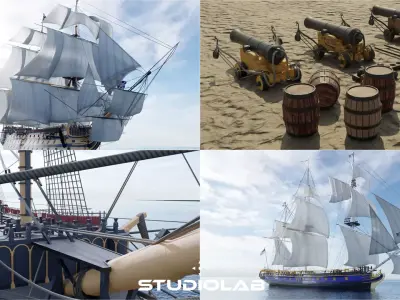 HMS Ship - Pirate Collection 3D Model Pack