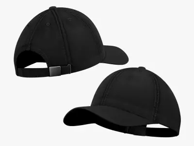 Baseball Cap All Black - Game Ready PBR 4K Low-poly 3D model