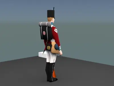 British LINE INFANTERY 1800 Low-poly 3D model