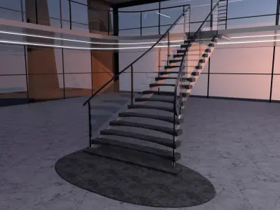 3D  Ladder future exhibition interior and exterior mall 3D model