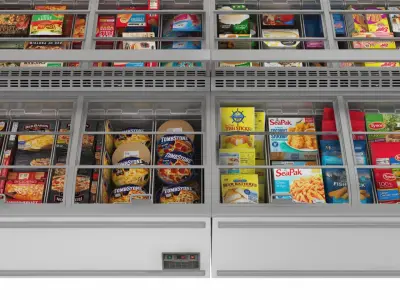  Frozen Foods and Meats Display Island Freezer Collection 