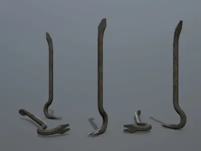 Crowbar hook Low-poly 3D model order