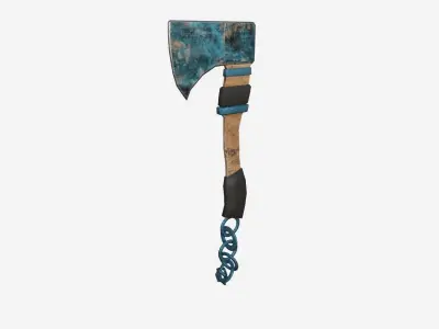 AXE03 axe with chain 3D model