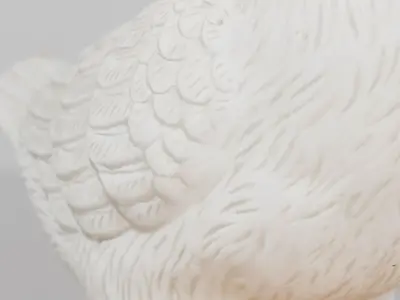 Ceramic goose sculpture Low-poly 3D model