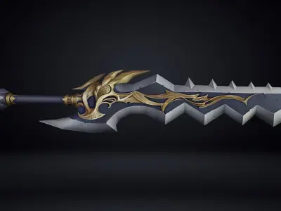 Futuristic Sword Low-poly 3D model 31