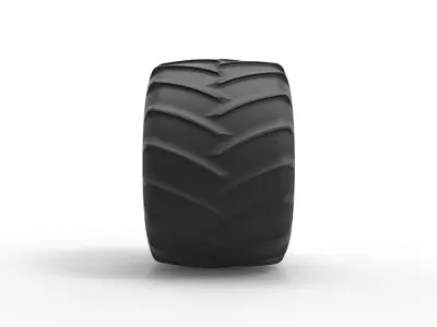 Monster Jam tire 25 Scale 1 to 25 3D print model