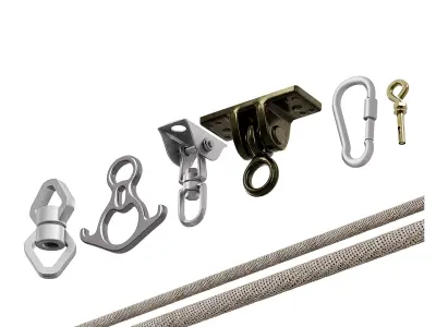 Versatile set of realistic rope and rigging hardware models 3D model