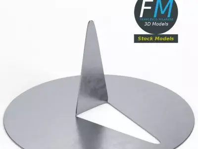 Flat head pushpin 3D model