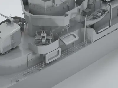 USS Johnston Destroyer DD-557 3D model