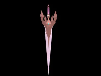 Fantastic Sword Game Ready free Free low-poly 3D model