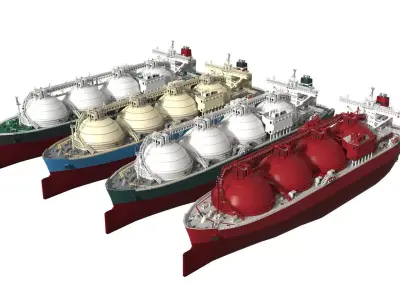 LNG Gas Carrier lowpoly Low-poly 3D model
