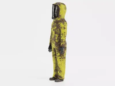 Protective Suit V6 - Weathered Hazmat Safety Coverall 3D model