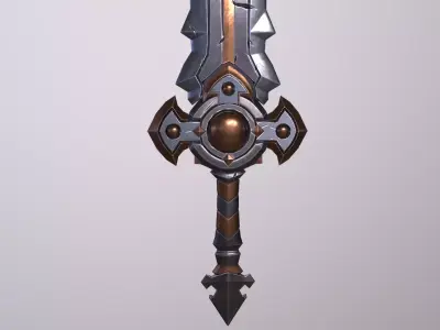 Bronze sword 3D low poly model Low-poly 3D model
