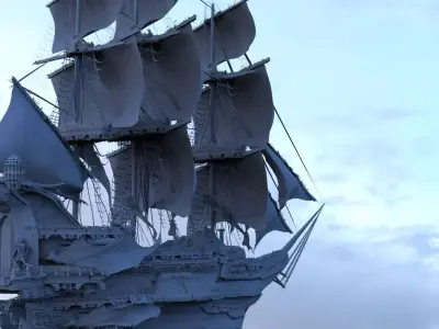 Manowar Fantasy Ship 3D model
