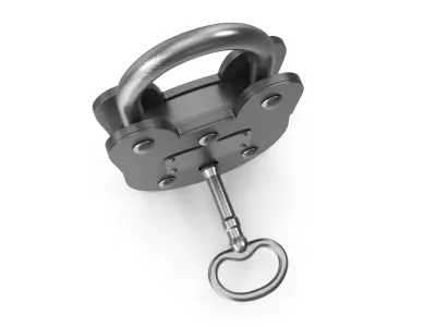 Old Lock and Key Low-poly 3D model