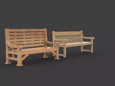  Park Bench 02 3D model