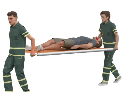 Emergency with Stretcher 3D model