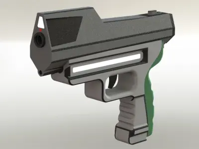 Conceptual gun 5 Low-poly 3D model