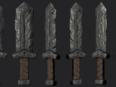sword Low-poly 3D model 10