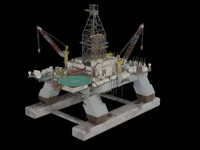 Oil Platform 3D model 7