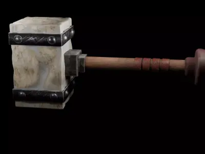 HAMMER LOW POLY GAME READY  Low-poly 3D model