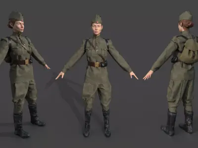 SNIPER WOMAN 3D model