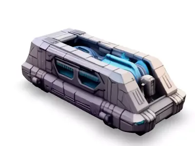 SciFi Futuristic Transport Vehicle Low-poly 3D model