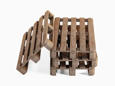 Wooden Pallet 02 3D model