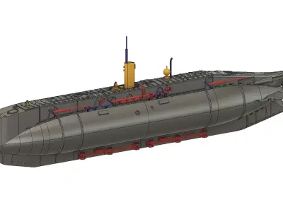 British  Stickleback class submarine scale model STL 3D print model