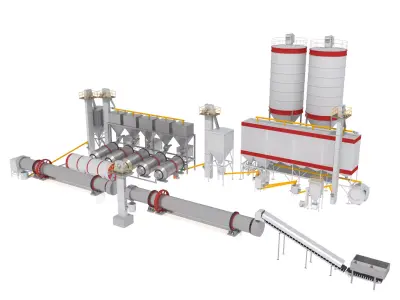 Gypsum production line 3D model