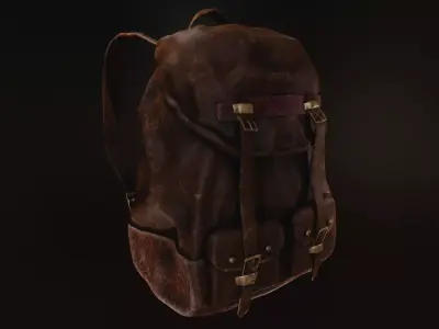 Leather Backpack Low-poly 3D model purchase