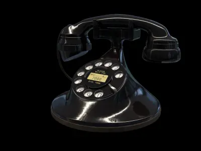 Retro Telephone0001 Low-poly 3D model