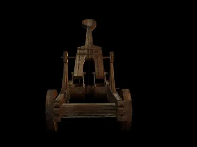 Catapult wooden cannon 3D model purchase