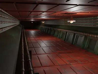 Underground Tunnel Low-poly 3D model purchase