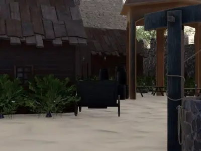 Medieval Walled Village 3D model purchase
